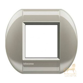 Рамка овальная на 1 пост (2 модуля), BTicino LivingLight, титан
