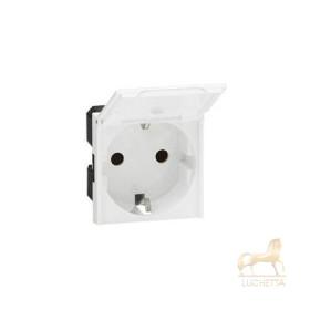 Розетка Mosaic, 2К+3, с крышкой, с защитным контактом, с крышкой, 16А, 220В, IP44 Legrand