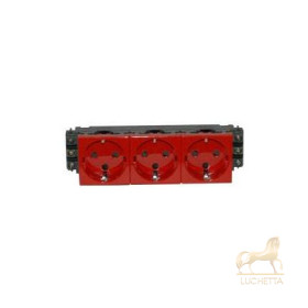 Розетка Mosaic 6м 3Х2К+З немецкий стандарт с мех.блокировкой Legrand