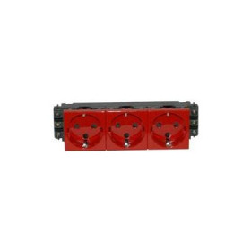 Розетка Mosaic 6м 3Х2К+З немецкий стандарт с мех.блокировкой Legrand