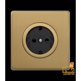 Розетка одиночная 16А, Varilight Varigrid, Brushed Brass