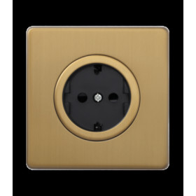 Розетка одиночная 16А, Varilight Varigrid, Brushed Brass