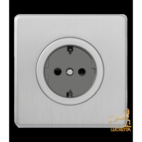 Розетка одиночная 16А, Varilight Varigrid, Brushed Steel