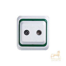 Розетка R-TV-SAT Simon 73 Белый/зеленый 73053-30
