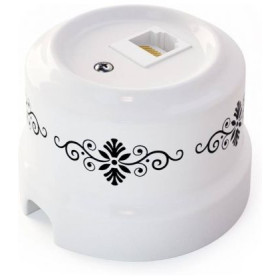Розетка RJ-45 Cat. 5E Lindas, орнамент 4 (черный)
