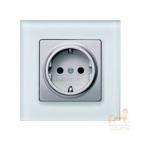Розетка Siemens DELTA miro стекло Кристалльно зеленый/алюминий 5UB1931