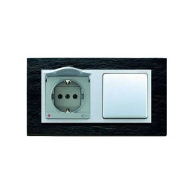 Розетка Simon 82 Nature сланец - алюминий 82917-63