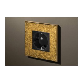 Розетка в сборе Lithoss Void square, Brass antique