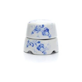 Salvador Распаячная коробка белая с росписью гжельские узоры, BOX1WT.GZ