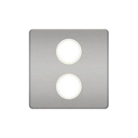 Монтажная плата для механизмов TV/SAT с двумя коннекторами FEDE, bright chrome + beige