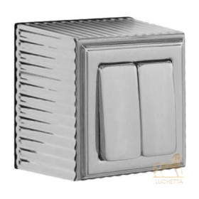 Выключатель 2-х клав. FEDE ROMA SURFACE antique silver black
