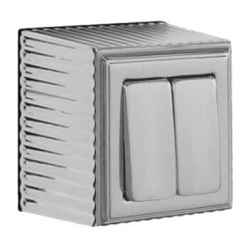Выключатель 2-х клав. FEDE ROMA SURFACE antique silver black