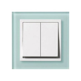 Выключатель 2-х клав. PEHA Aura Glas зеленое матовое стекло/белый 20.571.52.46