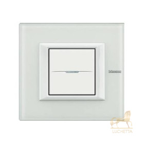 Выключатель Bticino Axolute White Glass-VBB