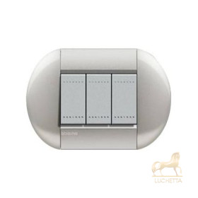 Выключатель Bticino Living-Light рамка овал Алюминий-TE