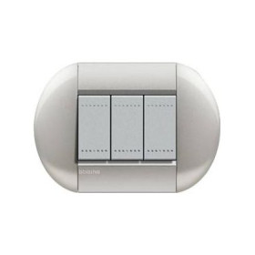 Выключатель Bticino Living-Light рамка овал Алюминий-TE