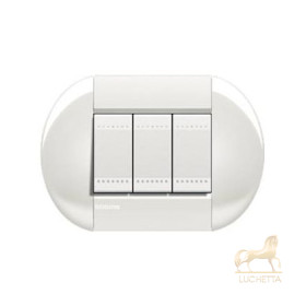 Выключатель Bticino Living-Light рамка овал Белый-BI
