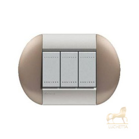 Выключатель Bticino Living-Light рамка овал Бронзовый-TB