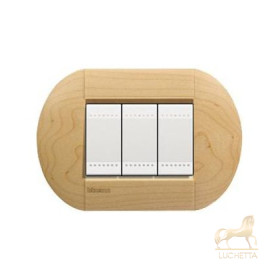 Выключатель Bticino Living-Light рамка овал Клен-LAE