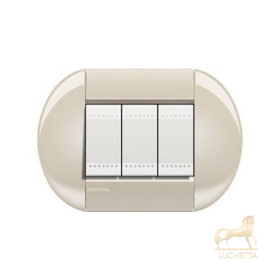 Выключатель Bticino Living-Light рамка овал Кремовый-CL