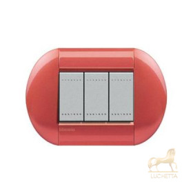 Выключатель Bticino Living-Light рамка овал Малина-SS
