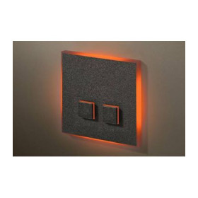 Выключатель двухкнопочный с оранжевой подсветкой в сборе Lithoss Illume, Textured Black