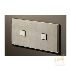 Выключатель двухкнопочный (в двойной рамке) в сборе Lithoss Select, Stainless steel