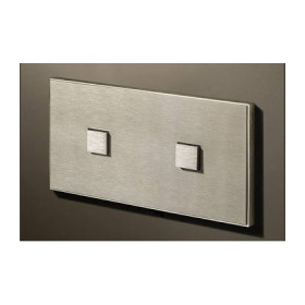 Выключатель двухкнопочный (в двойной рамке) в сборе Lithoss Select, Stainless steel