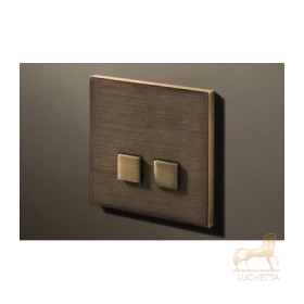 Выключатель двухкнопочный в сборе Lithoss Select, Bronze antique