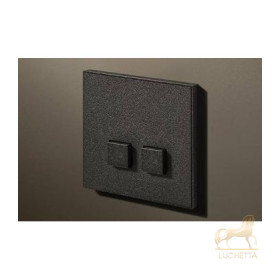 Выключатель двухкнопочный в сборе Lithoss Select, Textured black