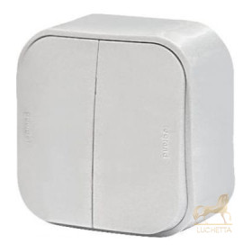 Выключатель Legrand Quteo 10A 2клав БЕЛ
