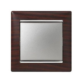 Выключатель Legrand Valena темное дерево/серебряный штрих 770371