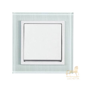 Выключатель PEHA Aura Glas рифленое белое матовое стекло 20.571.53.02