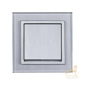 Выключатель PEHA Aura Glas рифленое стекло цвета алюминия 20.571.53.70