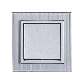 Выключатель PEHA Aura Glas рифленое стекло цвета алюминия 20.571.53.70