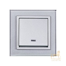 Выключатель PEHA Aura Glas стекло цвета алюминия 20.571.51.70