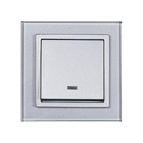 Выключатель PEHA Aura Glas стекло цвета алюминия 20.571.51.70
