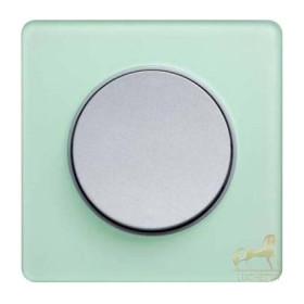 Выключатель Schneider Electric серия Odace Зеленый лед/алюминий S53P802S